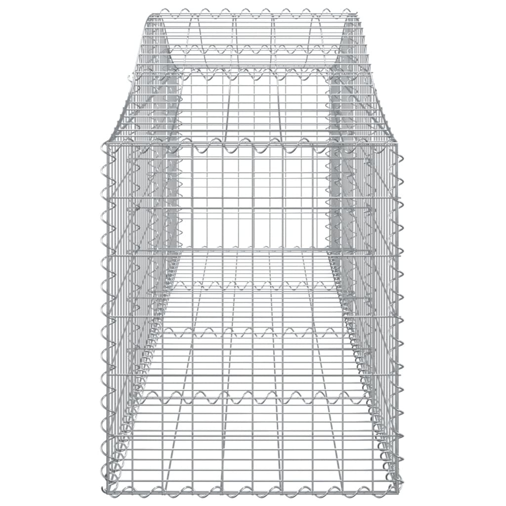 vidaXL Arched Gabion Baskets 7 pcs 200x50x60/80 cm Galvanised Iron