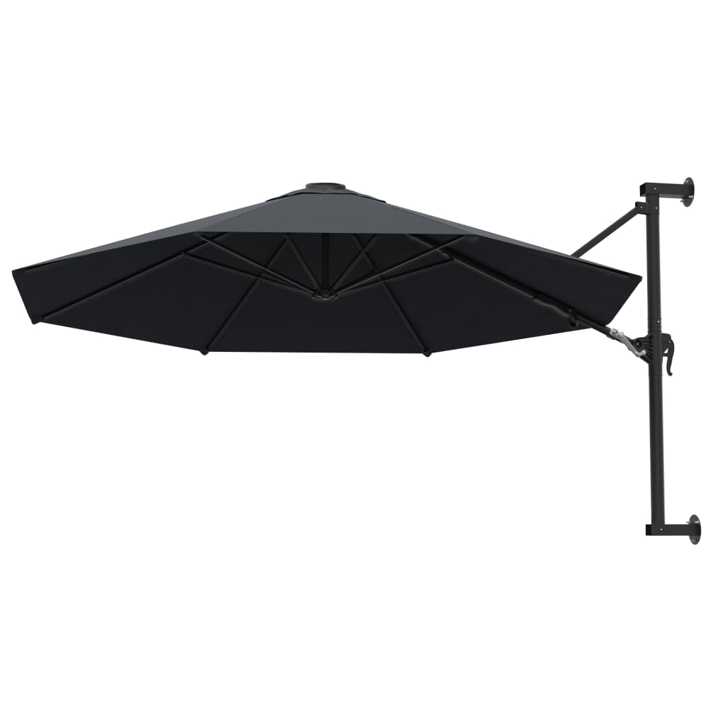 vidaXL Wall-Mounted Parasol with Metal Pole 300 cm Anthracite