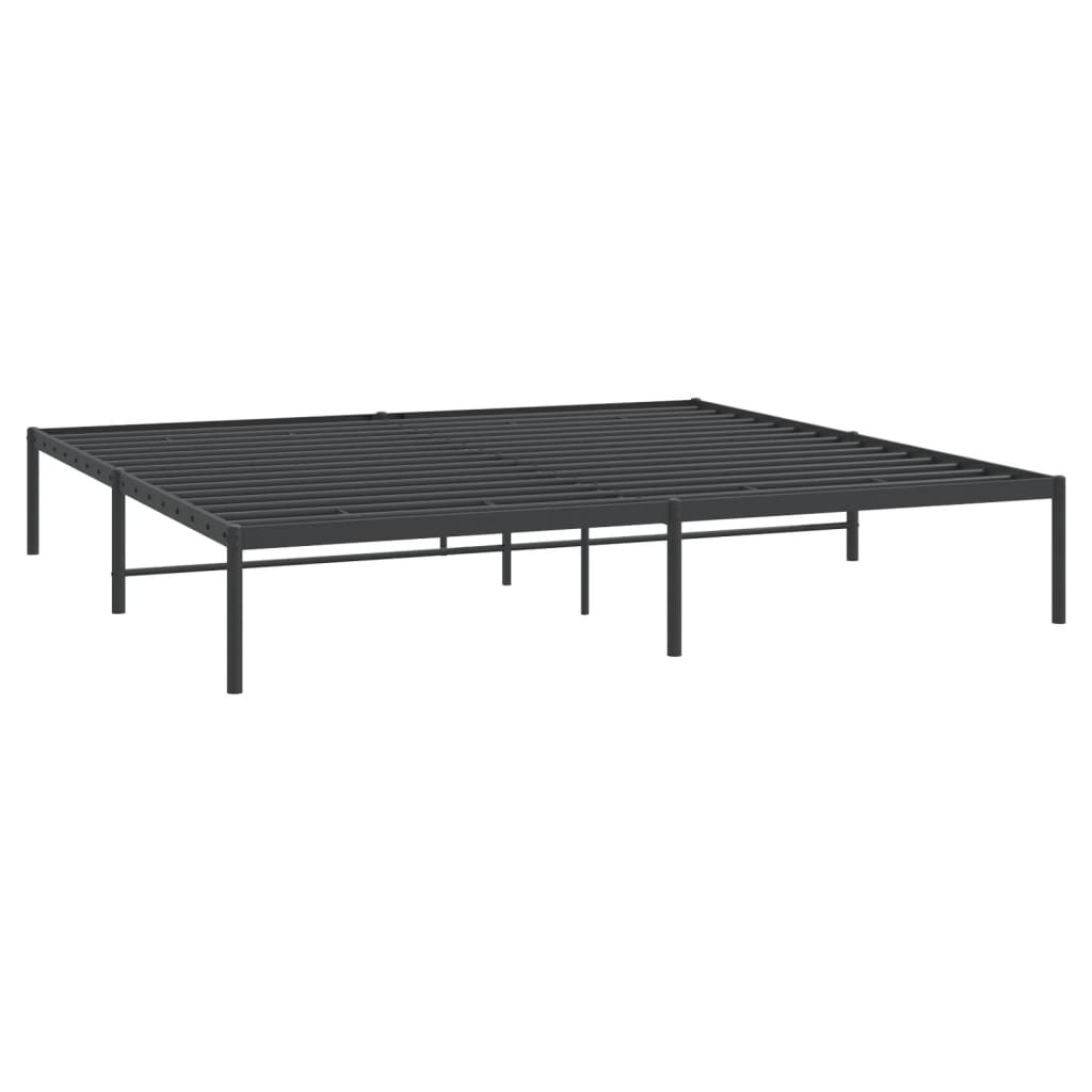 vidaXL Metal Bed Frame without Mattress Black 180x200 cm Super King