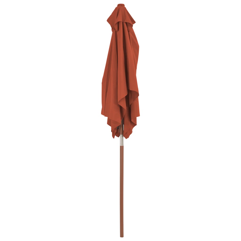 vidaXL Garden Parasol with Wooden Pole 150x200 cm Terracotta