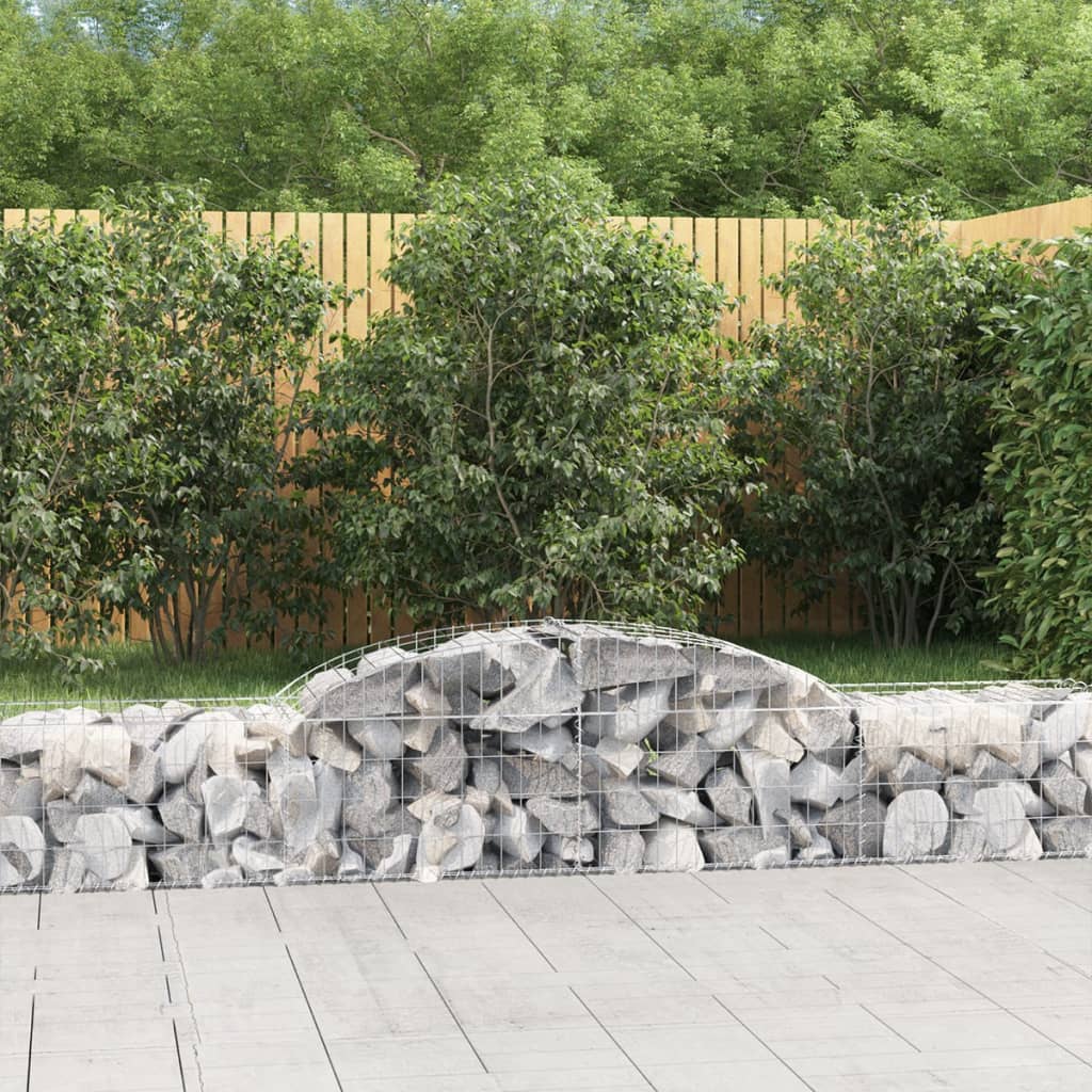 vidaXL Arched Gabion Baskets 15 pcs 300x50x40/60 cm Galvanised Iron