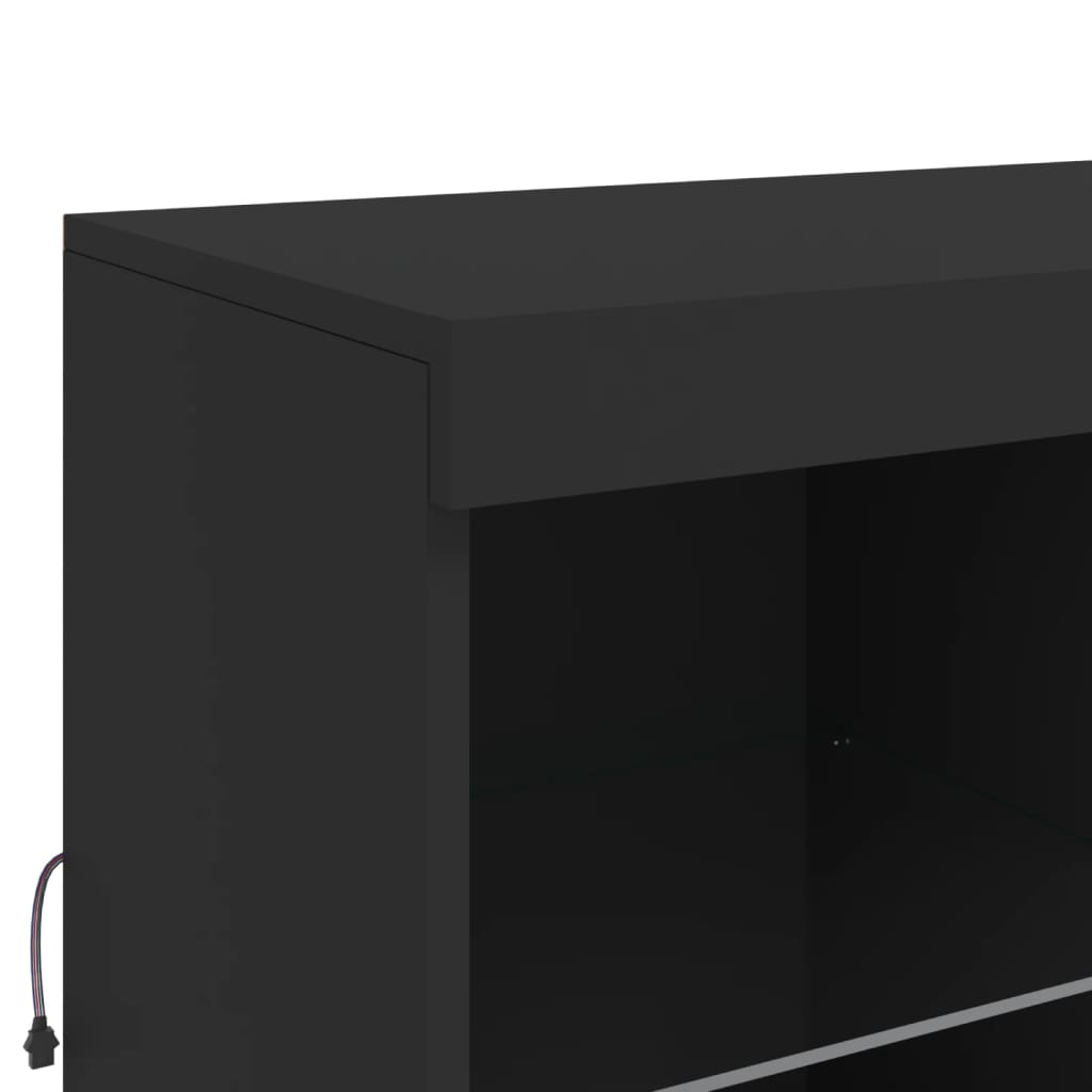 vidaXL Sideboard with LED Lights Black 283x37x100 cm