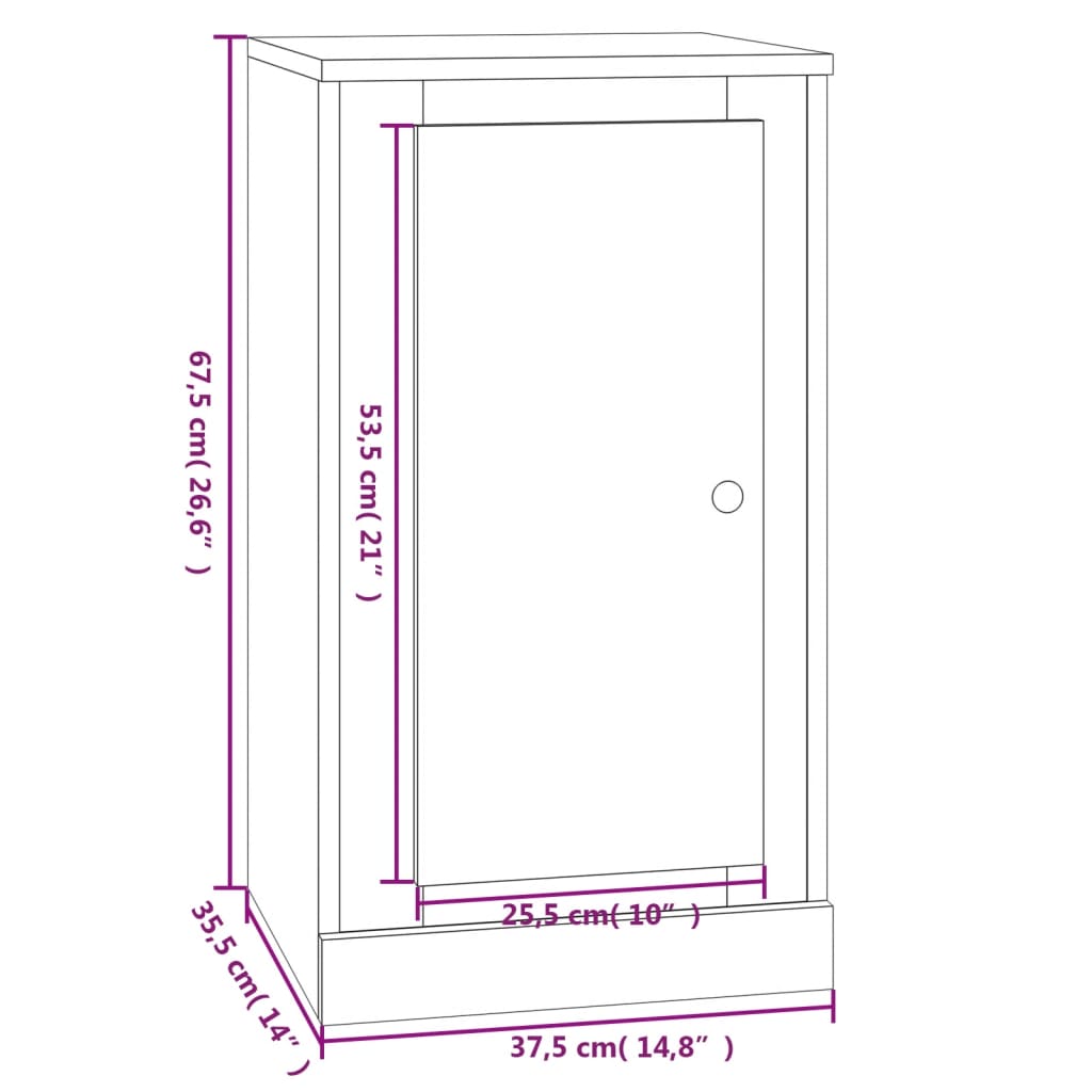 vidaXL Sideboards 2 pcs White 37.5x35.5x67.5 cm Engineered Wood