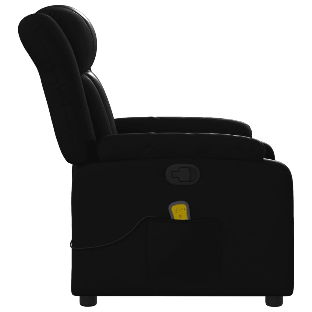 vidaXL Massage Recliner Chair Black Faux Leather