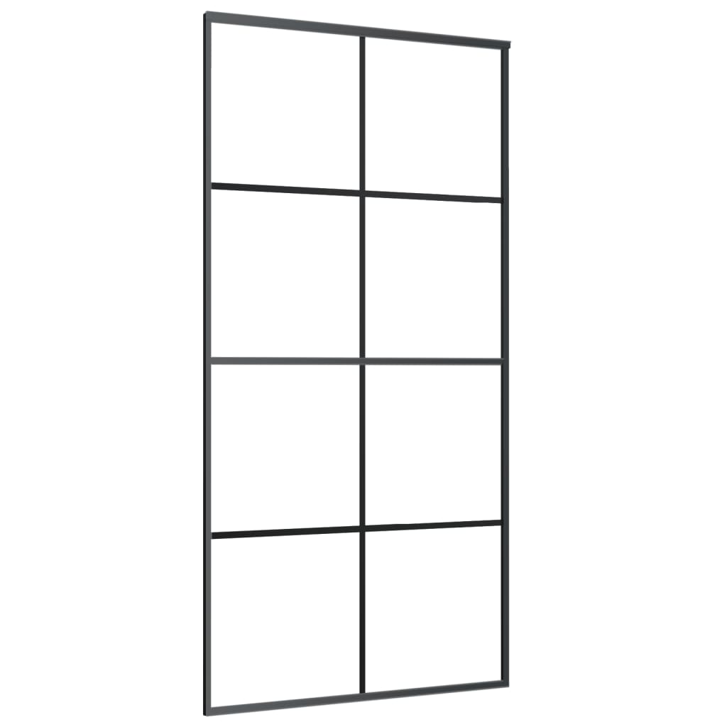 vidaXL Sliding Door Frosted ESG Glass and Aluminium 102.5x205 cm Black