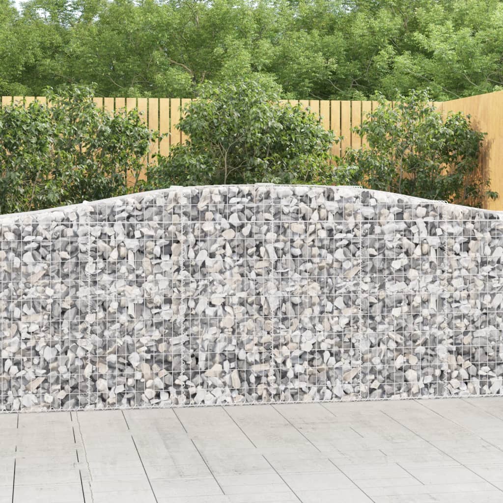 vidaXL Arched Gabion Baskets 6 pcs 400x50x100/120 cm Galvanised Iron