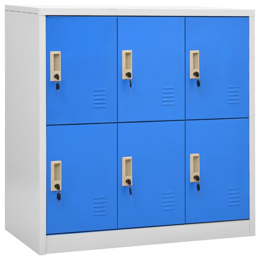 vidaXL Locker Cabinet Light Grey and Blue 90x45x92.5 cm Steel