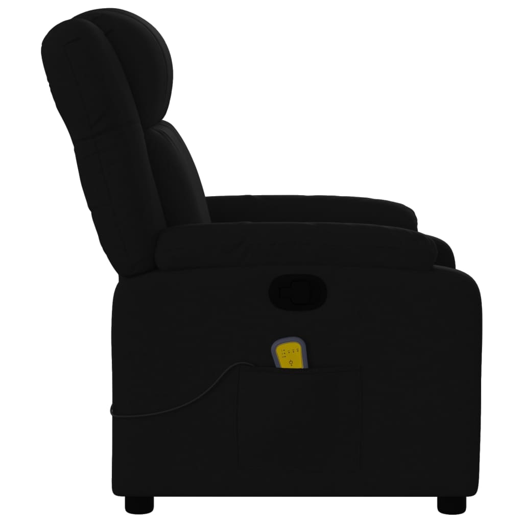 vidaXL Massage Recliner Chair Black Fabric