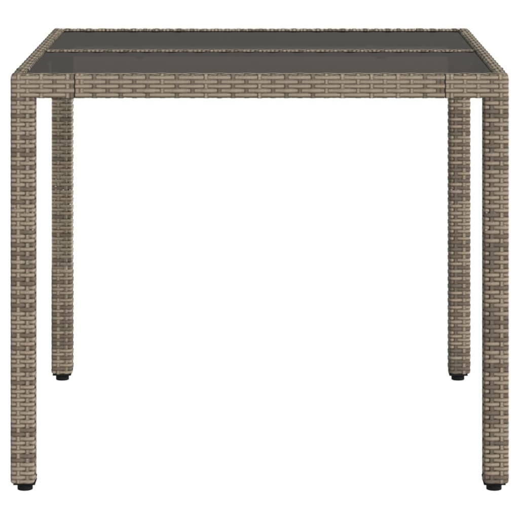 vidaXL Garden Table Grey 90x90x75 cm Poly Rattan