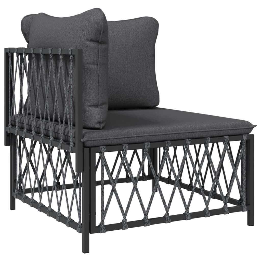 vidaXL 7 Piece Garden Lounge Set with Cushions Anthracite Steel