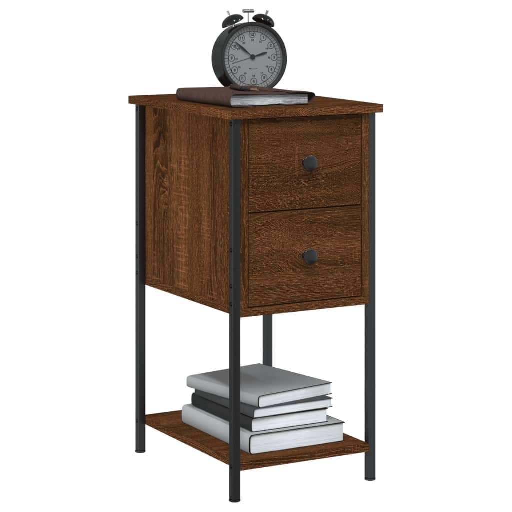 vidaXL Bedside Cabinets 2 pcs Brown Oak 32x42x70 cm Engineered Wood