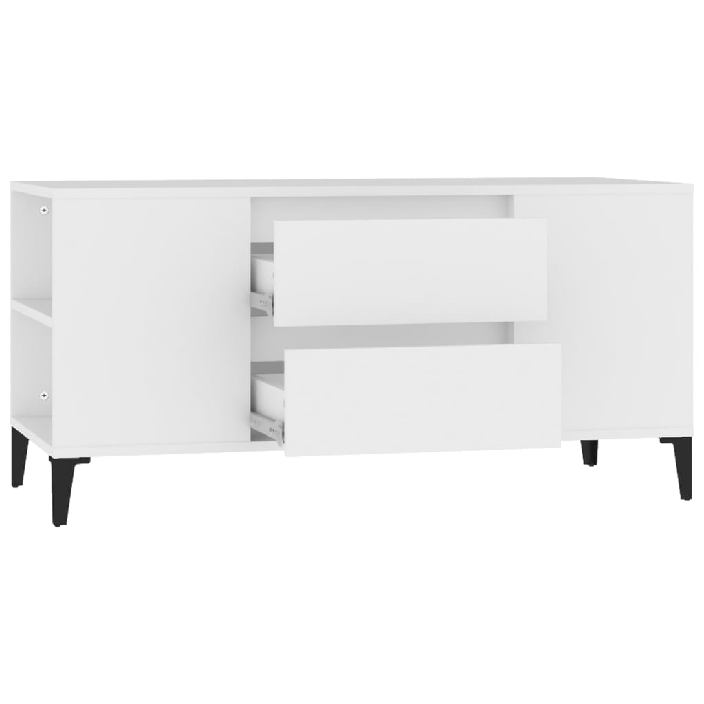 vidaXL TV Cabinet White 102x44.5x50 cm Engineered Wood