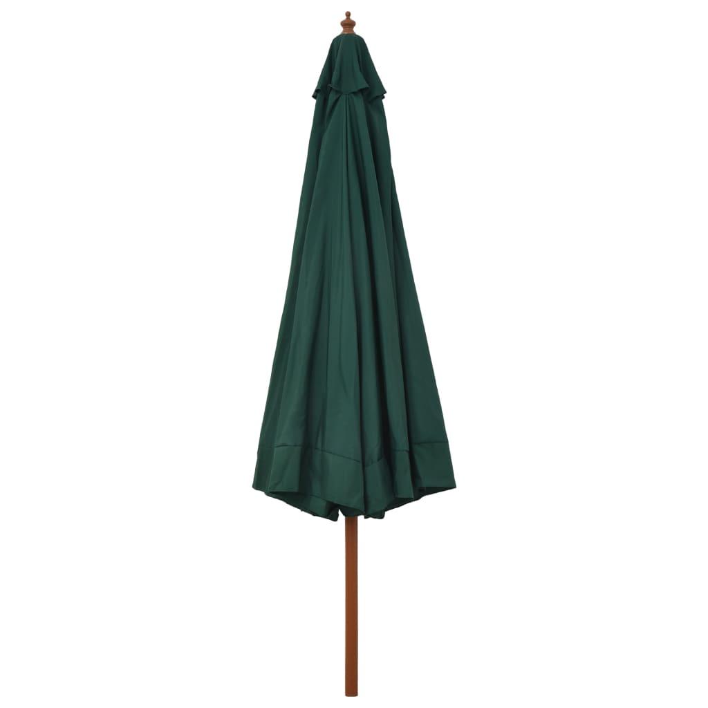 vidaXL Garden Parasol with Wooden Pole 330 cm Green