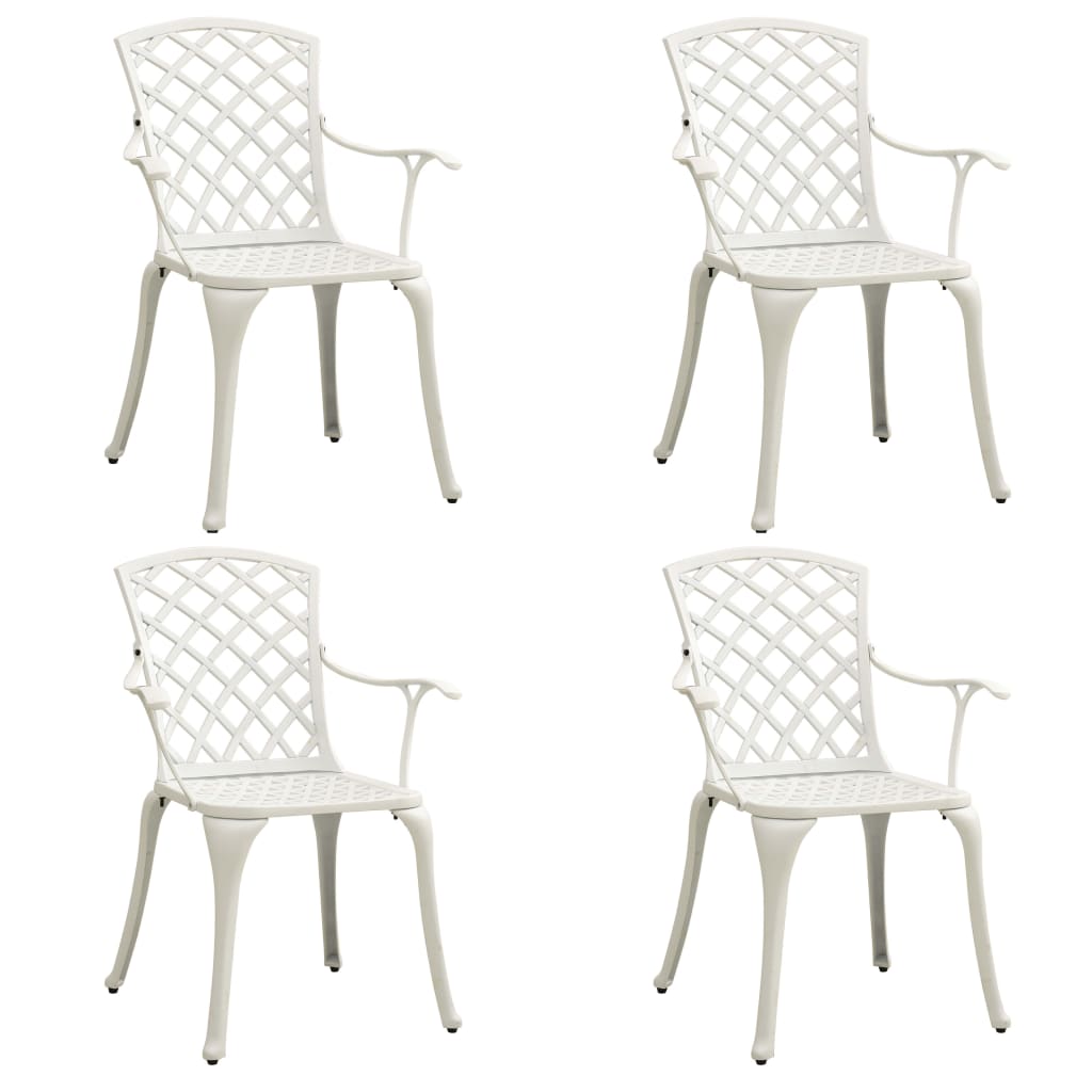 vidaXL 5 Piece Bistro Set Cast Aluminium White