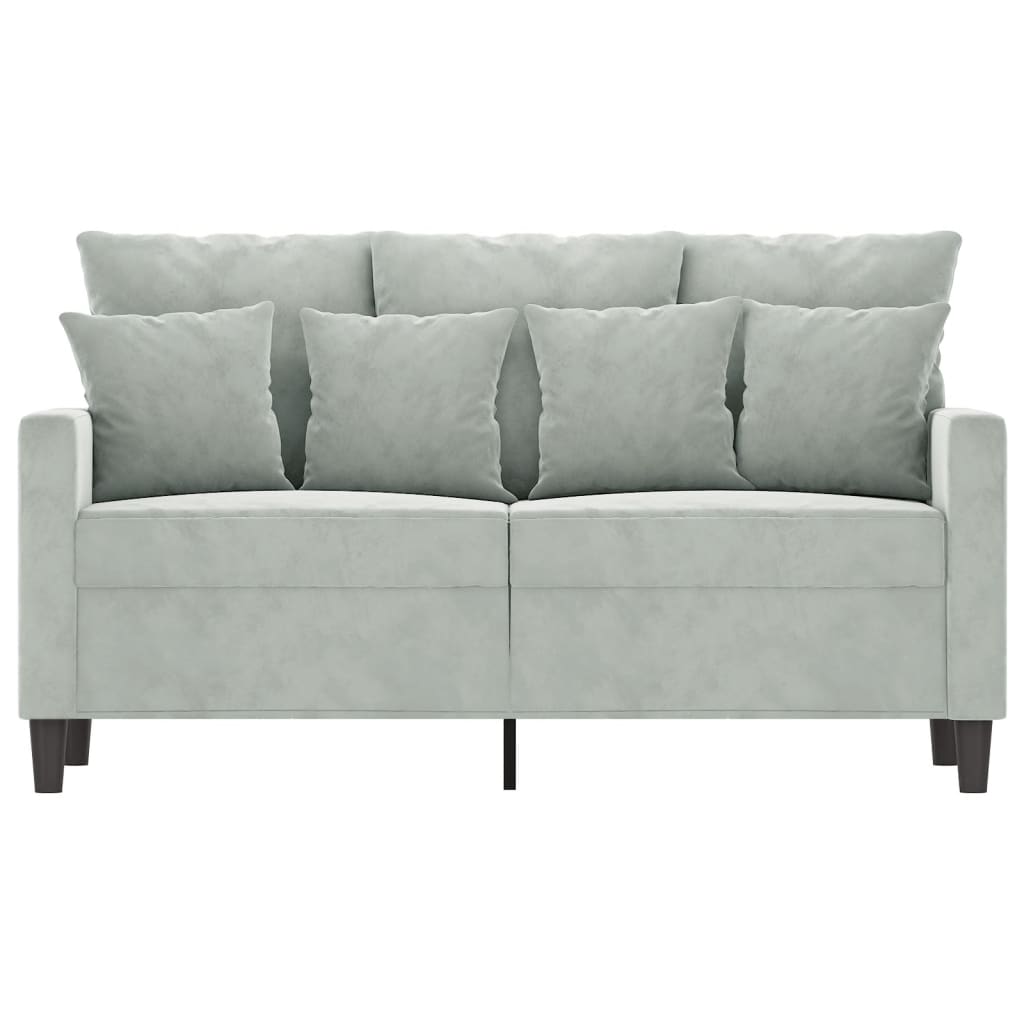 vidaXL 2-Seater Sofa Light Grey 120 cm Velvet