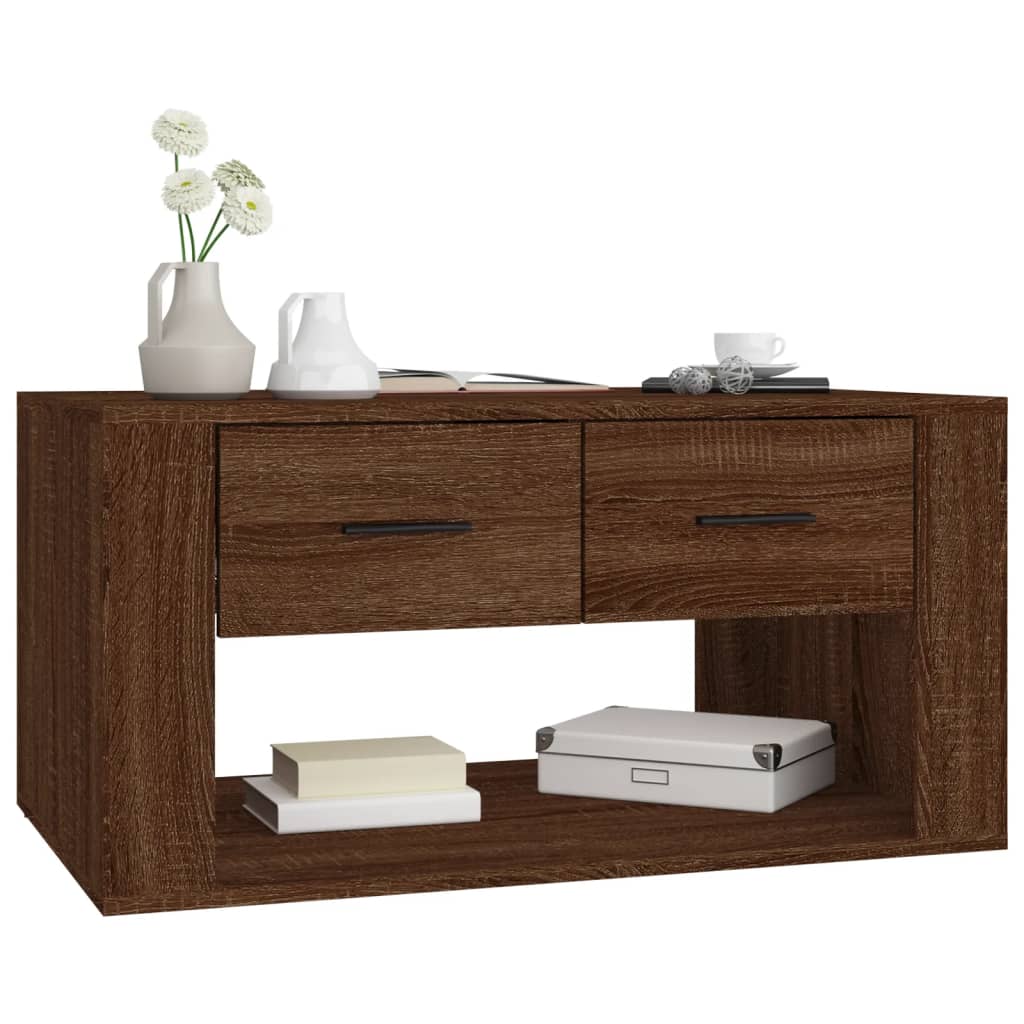 vidaXL Coffee Table Brown Oak 80x50x40 cm Engineered Wood