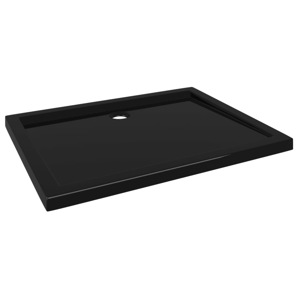 vidaXL Rectangular ABS Shower Base Tray Black 70x90 cm