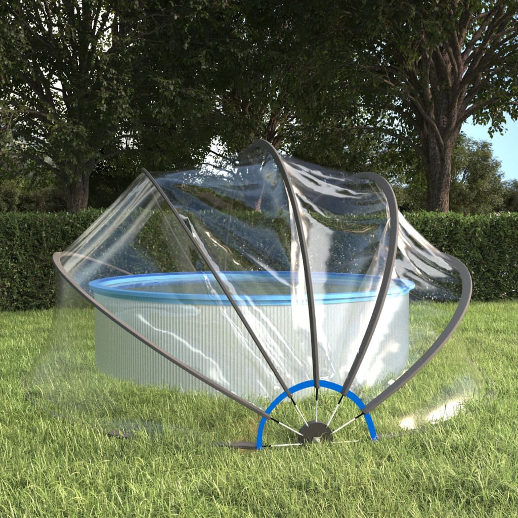 vidaXL Pool Dome Round 406x203 cm PVC