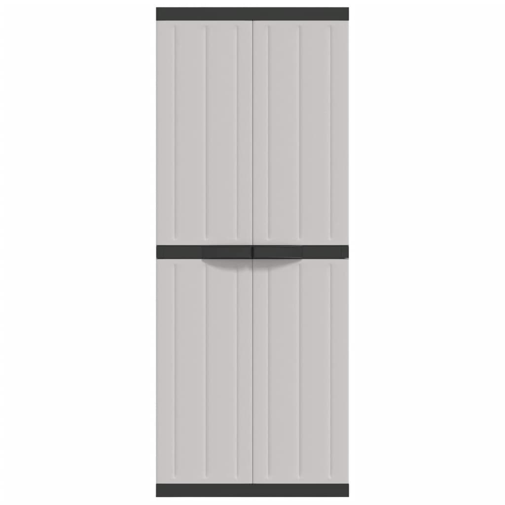 vidaXL Outdoor Storage Cabinet Grey and Black 65x37x165 cm PP