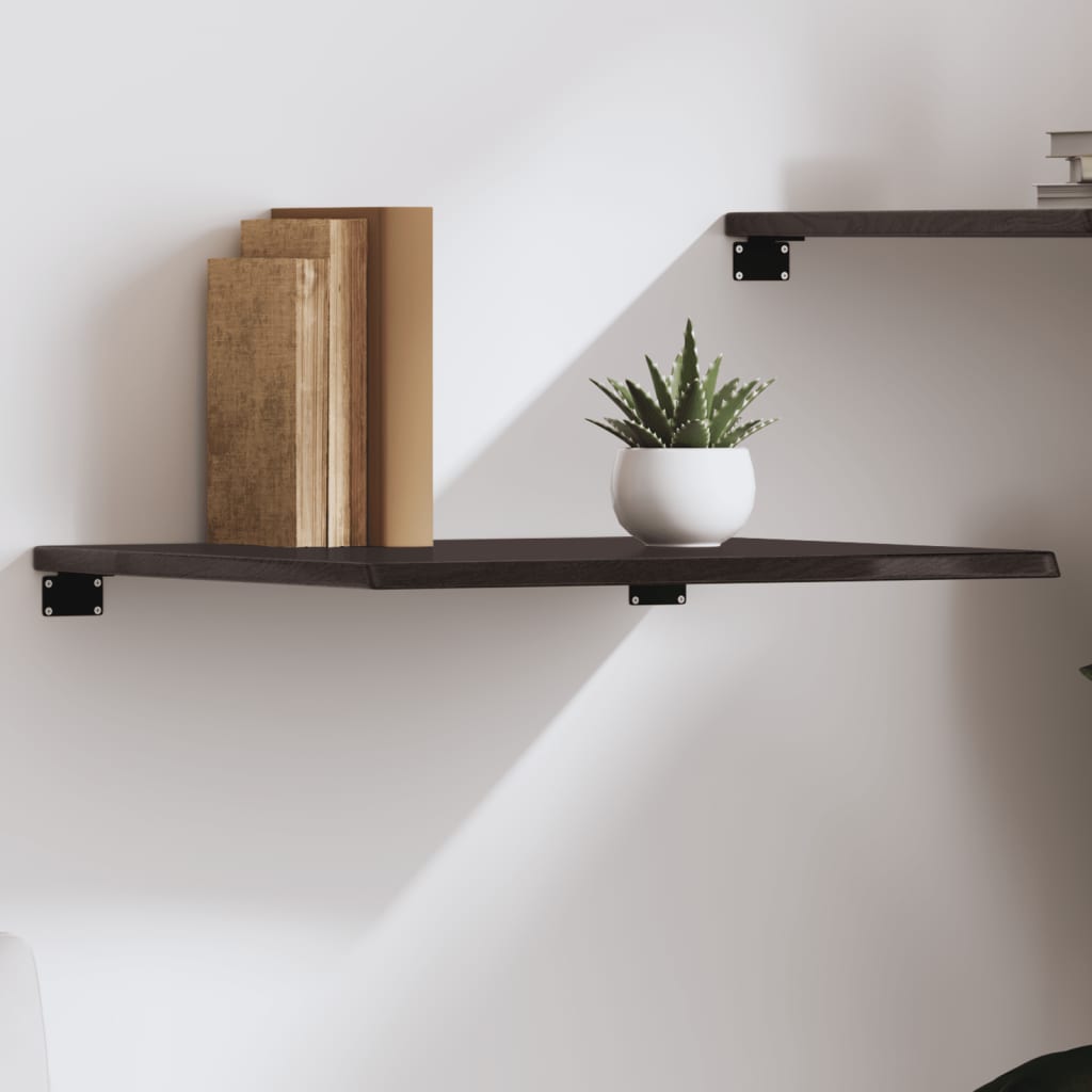 vidaXL Wall Shelf Dark Brown 60x60x2 cm Treated Solid Wood Oak