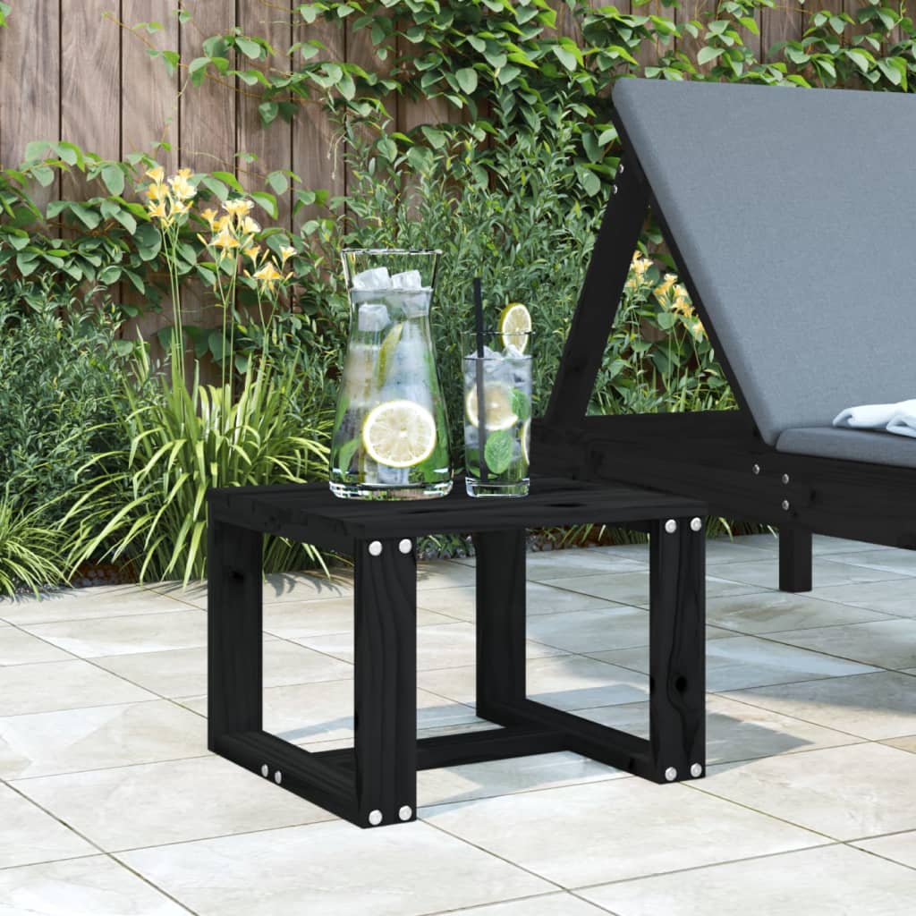 vidaXL Garden Side Table Black 40x38x28.5 cm Solid Wood Pine