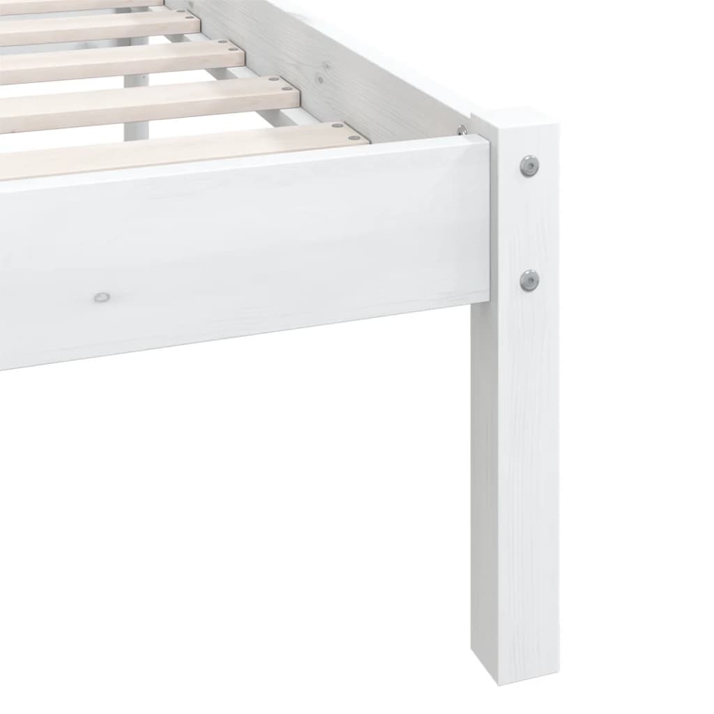 vidaXL Bed Frame without Mattress White Solid Wood Super King Size