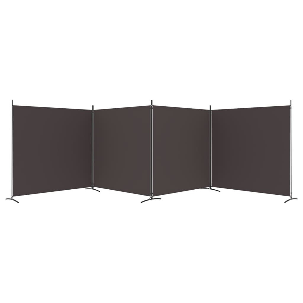 vidaXL 4-Panel Room Divider Brown 698x180 cm Fabric