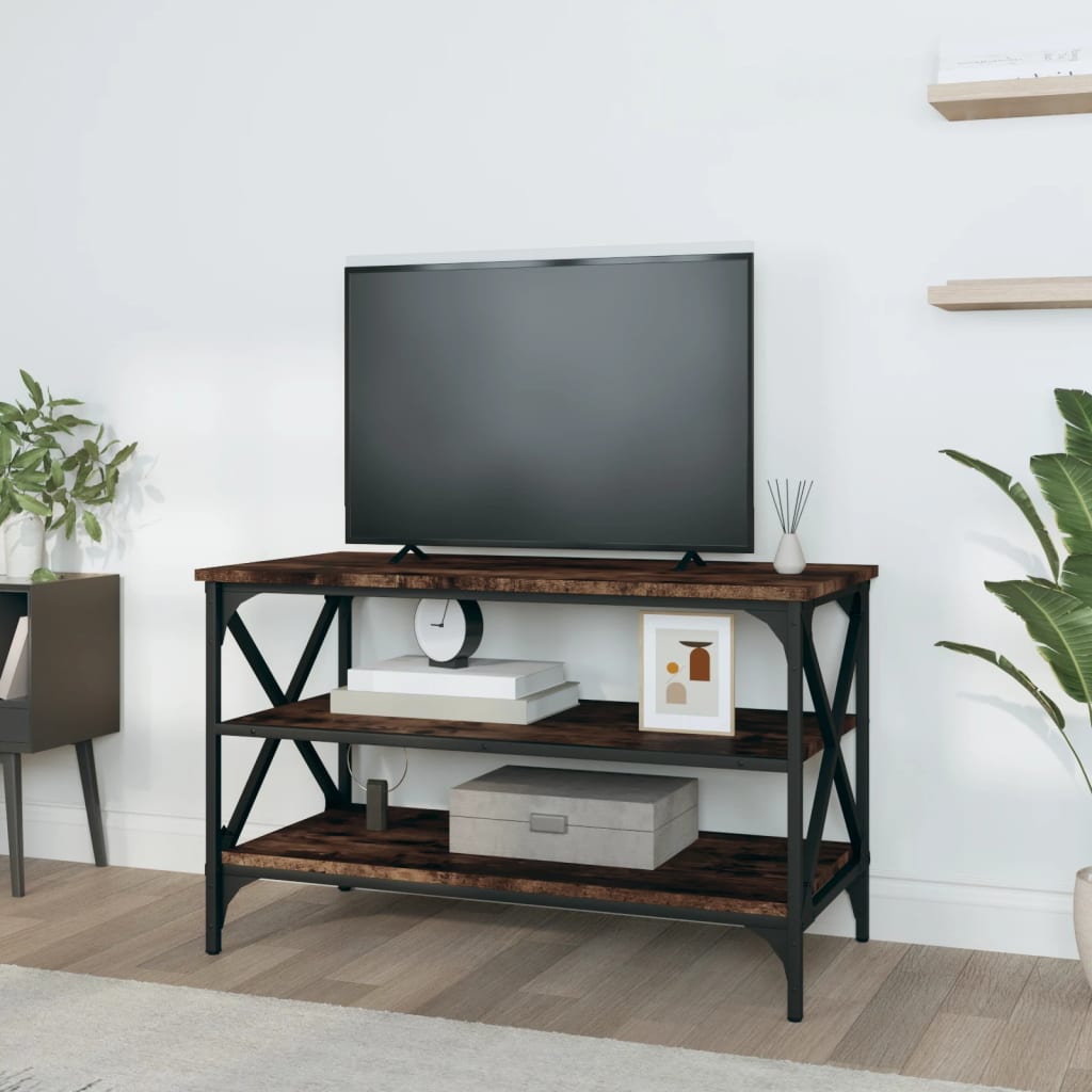 vidaXL TV Cabinet Smoked Oak 80x40x50 cm Engineered Wood