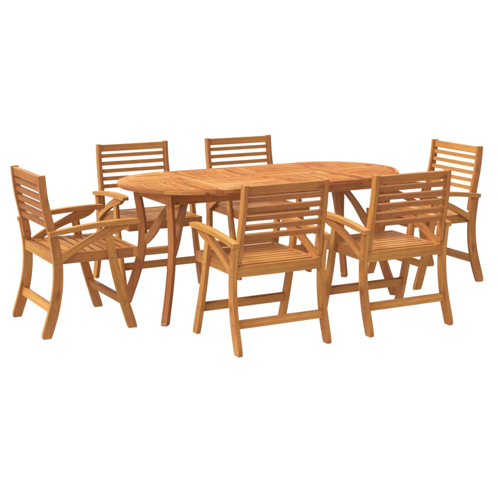 vidaXL 7 Piece Garden Dining Set Solid Wood Acacia