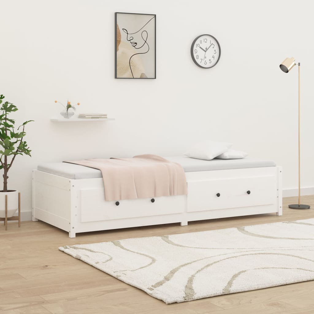 vidaXL Day Bed White 90x190 cm Single Solid Wood Pine