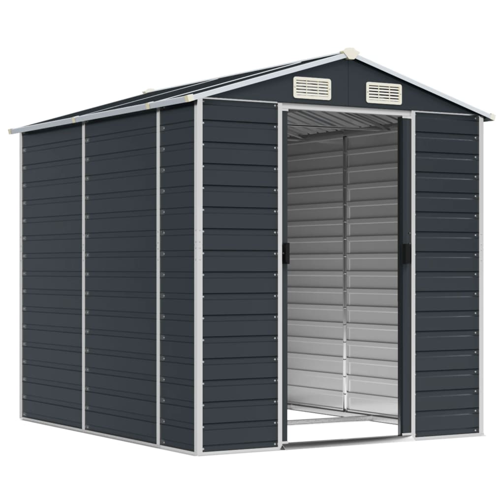 vidaXL Garden Shed Anthracite 191x215x198 cm Galvanised Steel