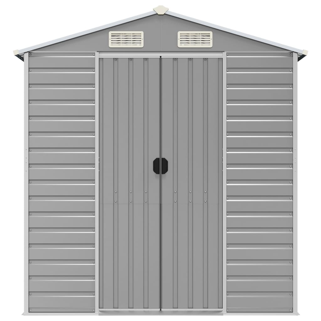 vidaXL Garden Shed Light Grey 191x640x198 cm Galvanised Steel