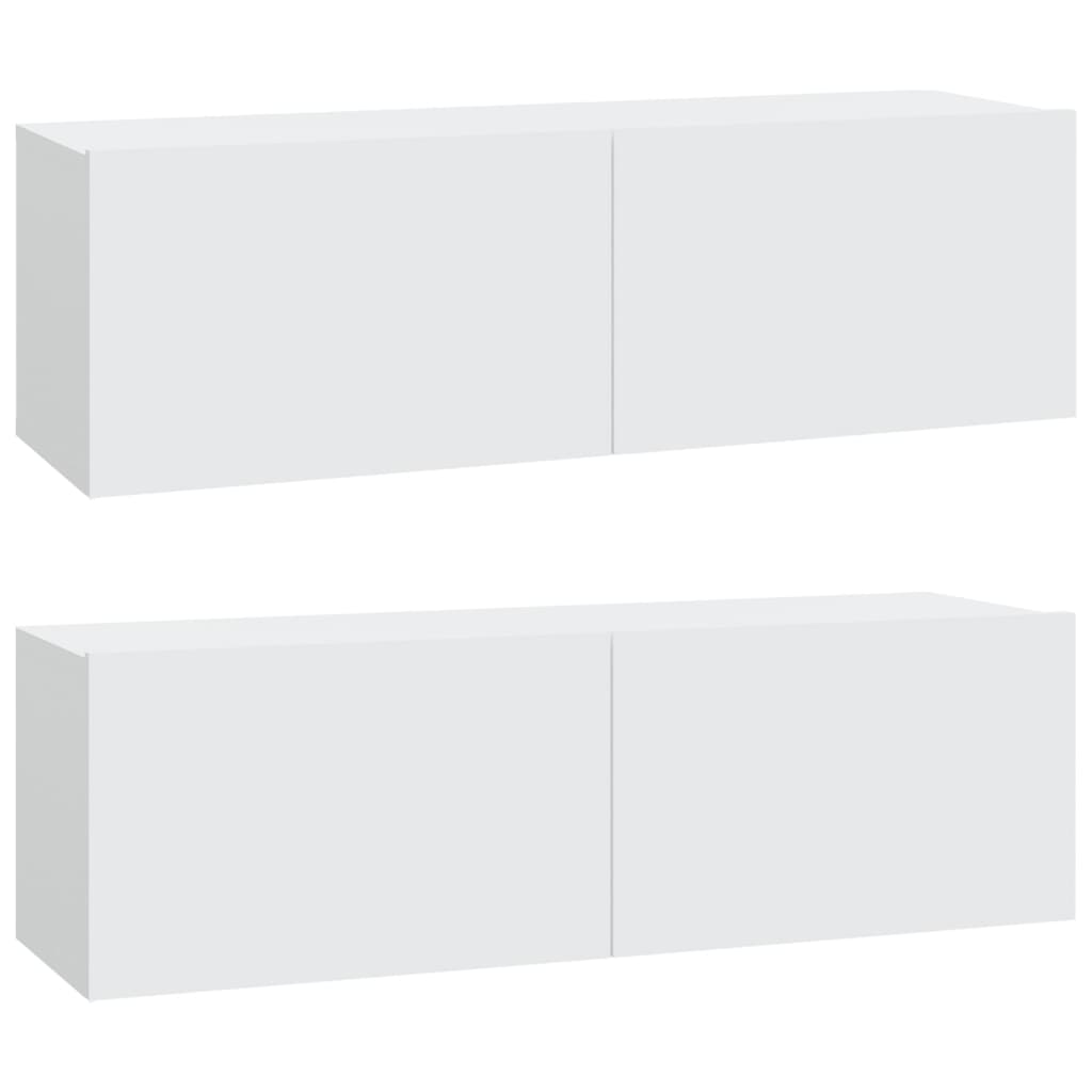 vidaXL 3 Piece TV Cabinet Set White Engineered Wood