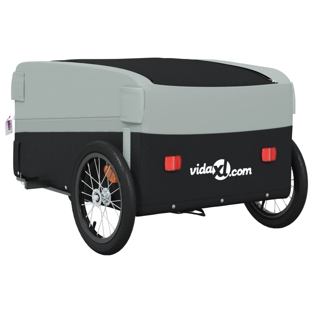 vidaXL Bike Trailer Black and Grey 45 kg Iron