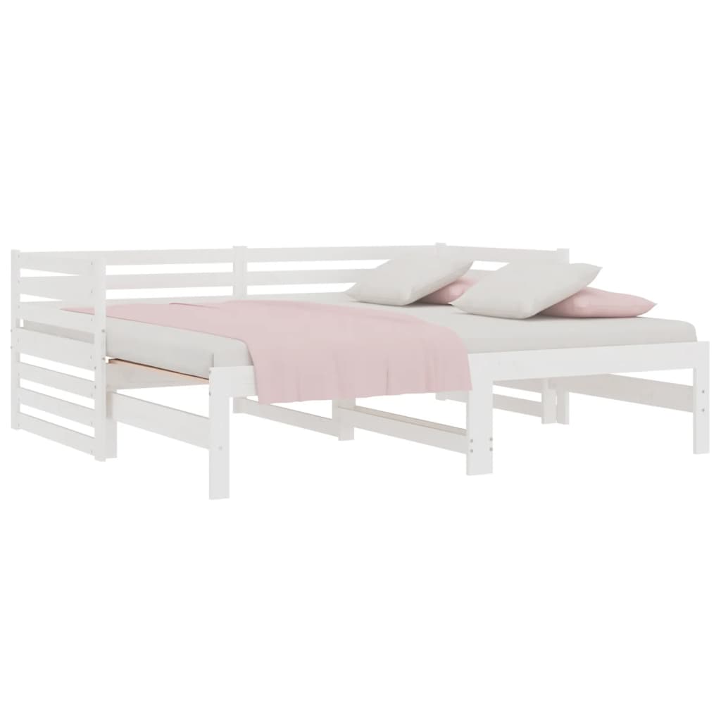 vidaXL Pull-out Day Bed without Mattress White 2x(90x190) cm