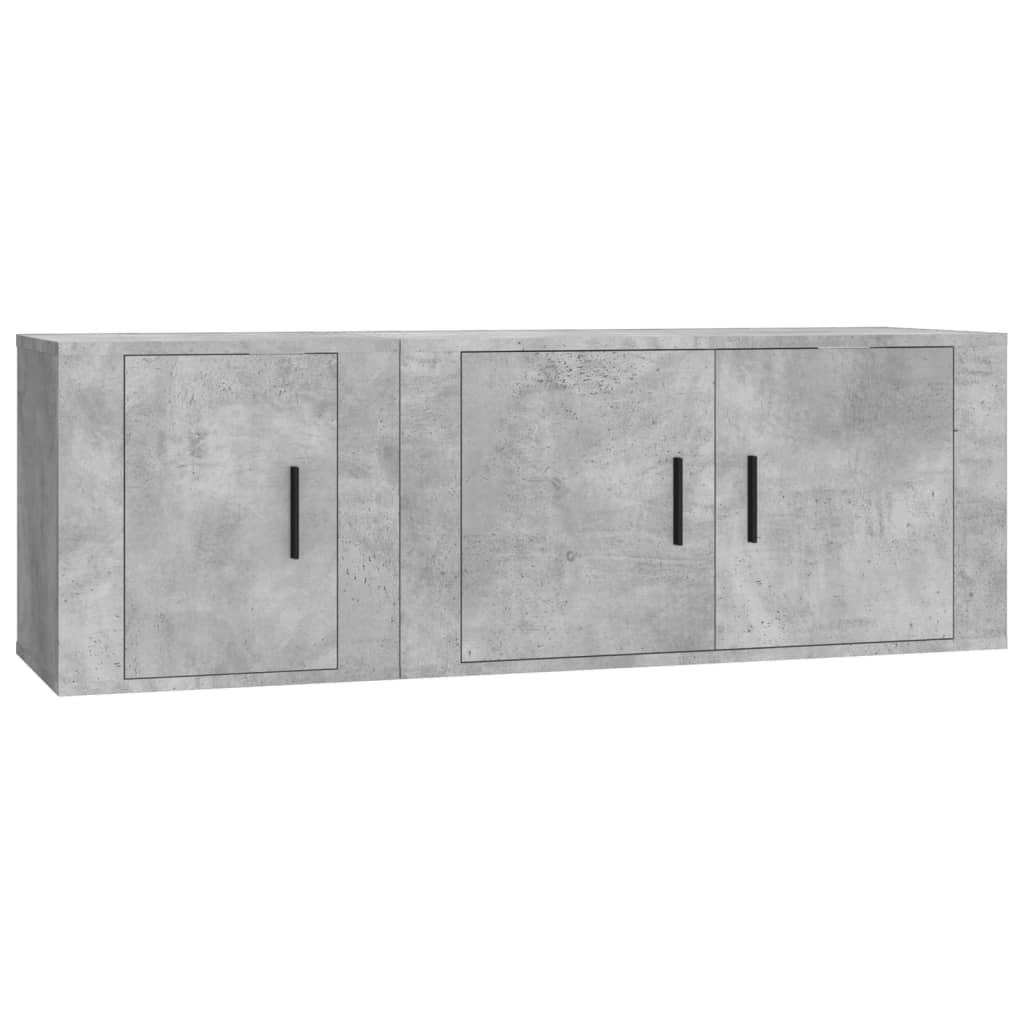 vidaXL 2 Piece TV Cabinet Set Concrete Grey Engineered Wood