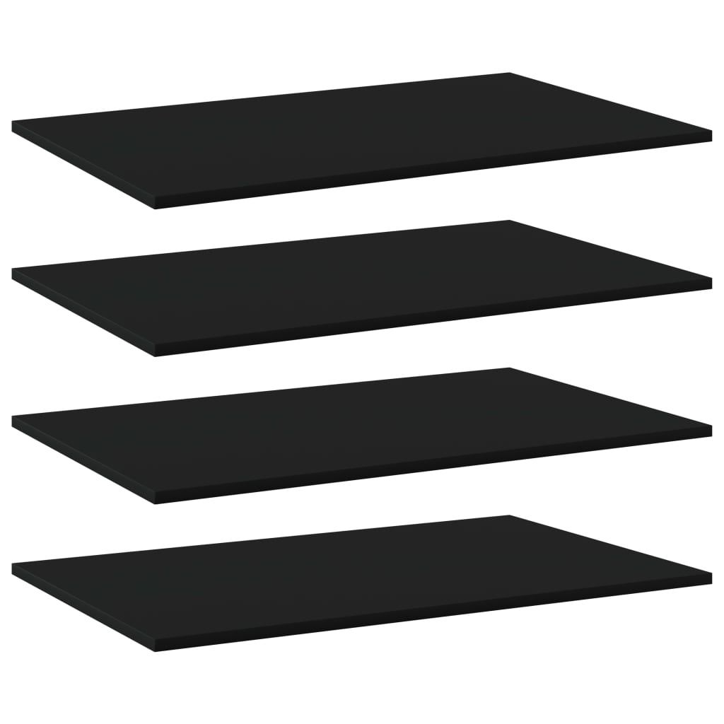 vidaXL Bookshelf Boards 4 pcs Black 80x50x1.5 cm Engineered Wood