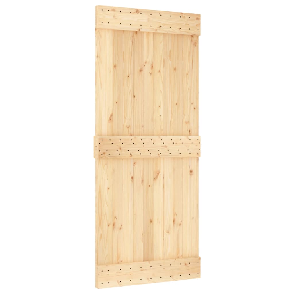 vidaXL Sliding Door with Hardware Set 90x210 cm Solid Wood Pine