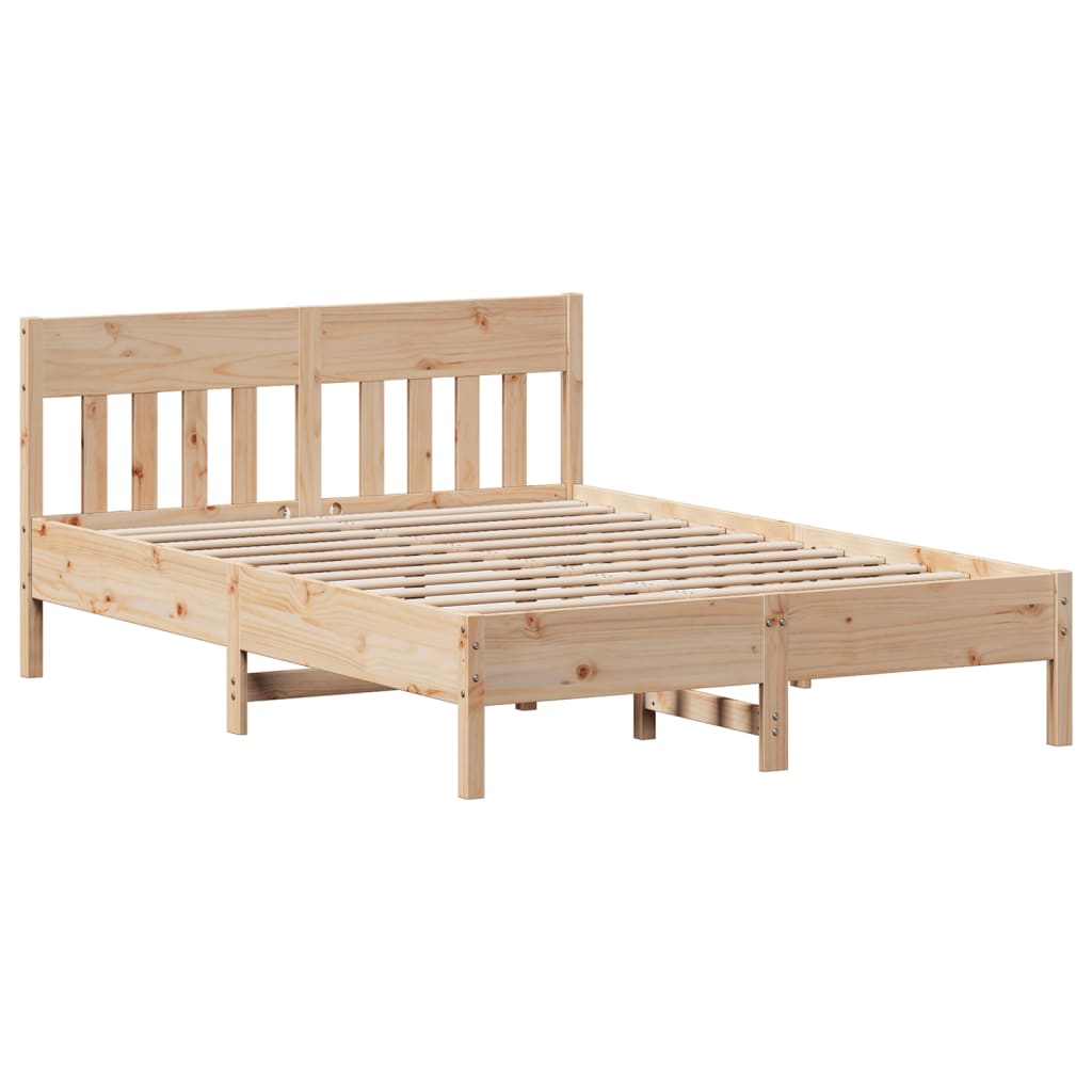 vidaXL Bed Frame without Mattress 150x200 cm King Size Solid Wood Pine