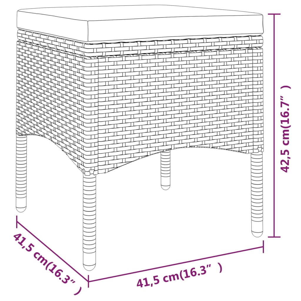 vidaXL 5 Piece Garden Bistro Set Poly Rattan and Tempered Glass Brown