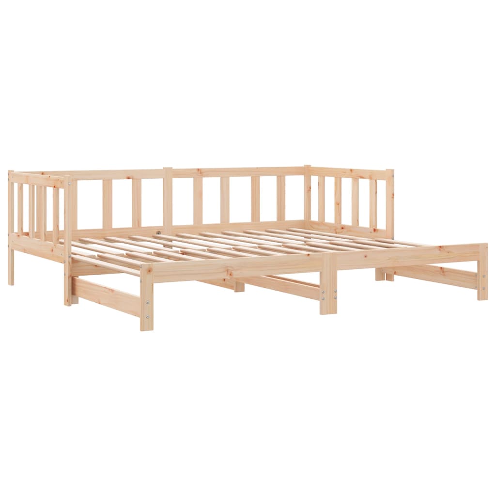 vidaXL Day Bed with Trundle without Mattress 90x190 cm Single Solid Wood