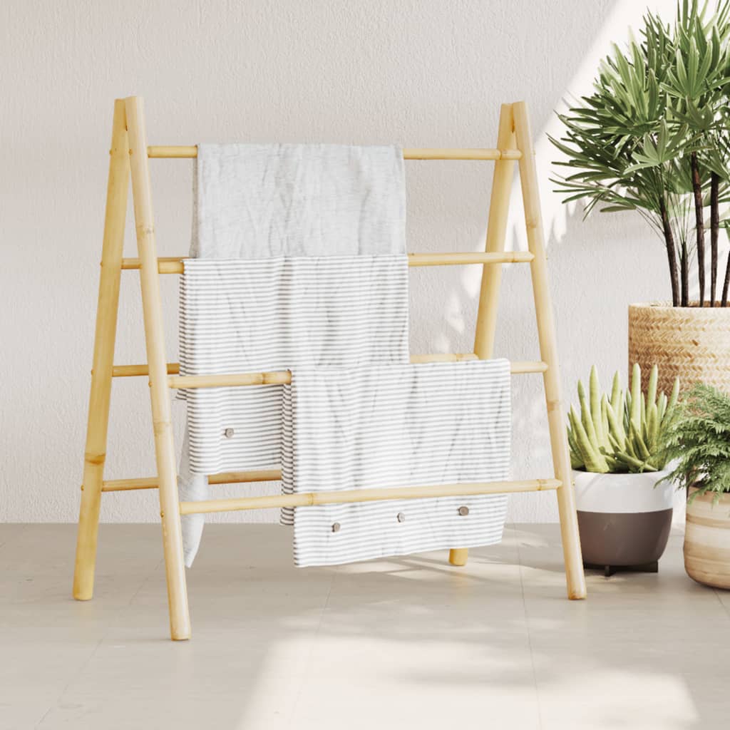 vidaXL Double Towel Ladder with 4 Rungs 90x50x100 cm Bamboo