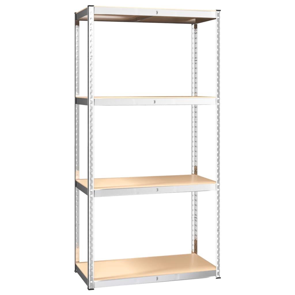 vidaXL 4-Layer Shelves 5 pcs Silver Steel&Engineered Wood