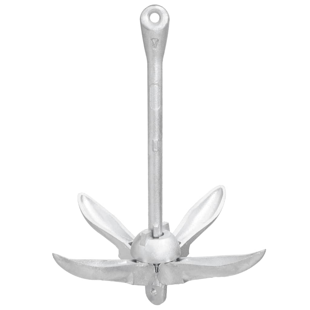 vidaXL Folding Anchor Silver 6 kg Malleable Iron