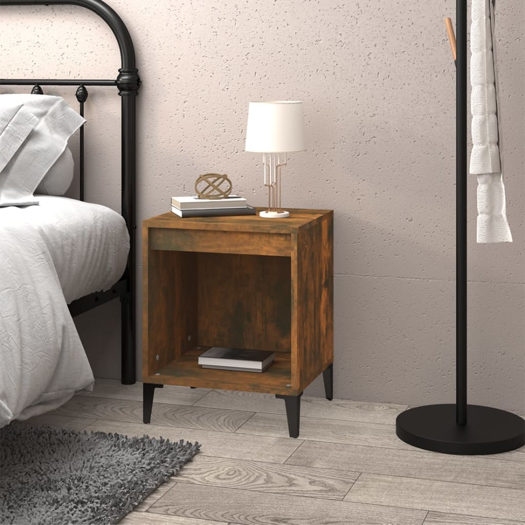 vidaXL Bedside Cabinet Smoked Oak 40x35x50 cm