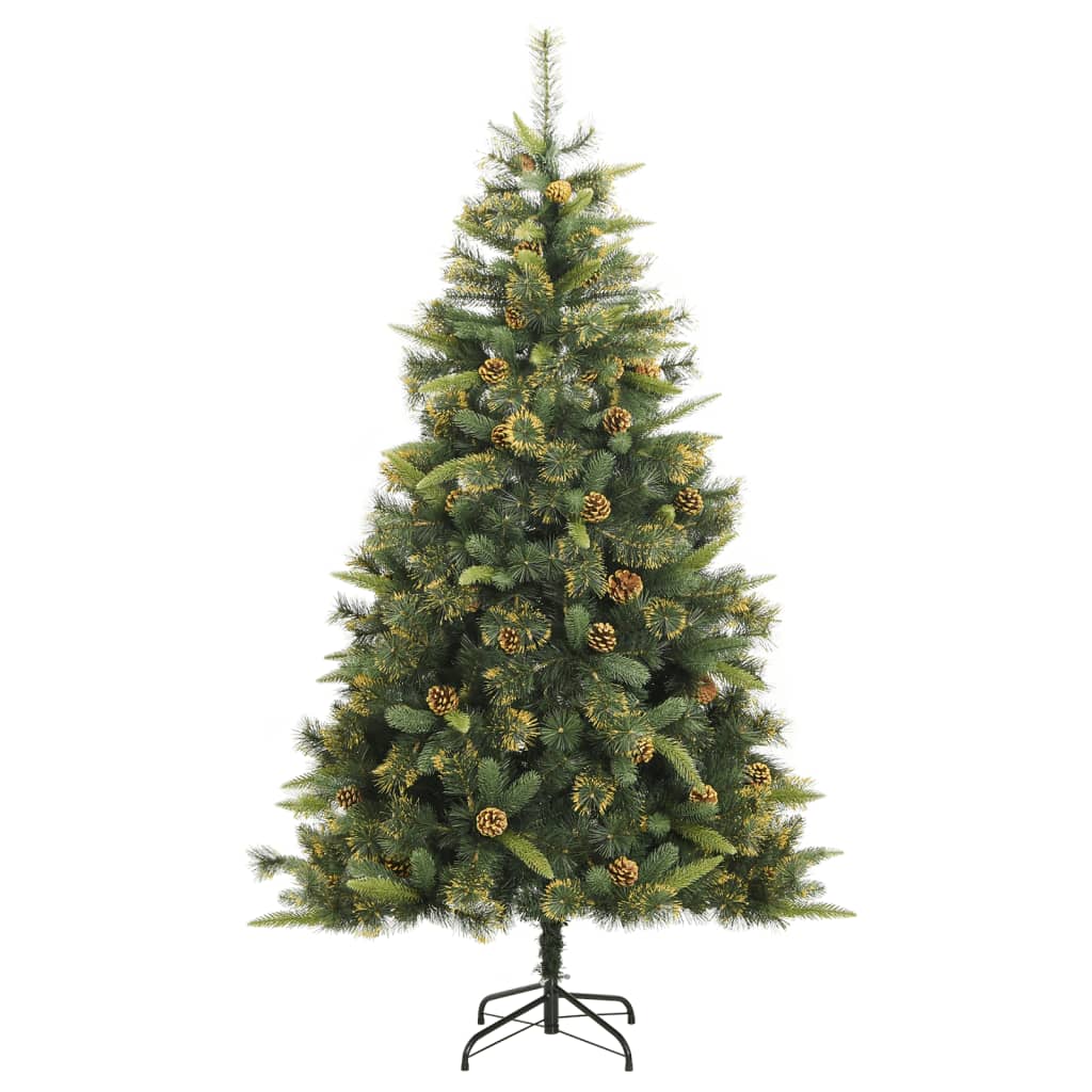 vidaXL Artificial Hinged Christmas Tree 300 LEDs & Ball Set 180 cm