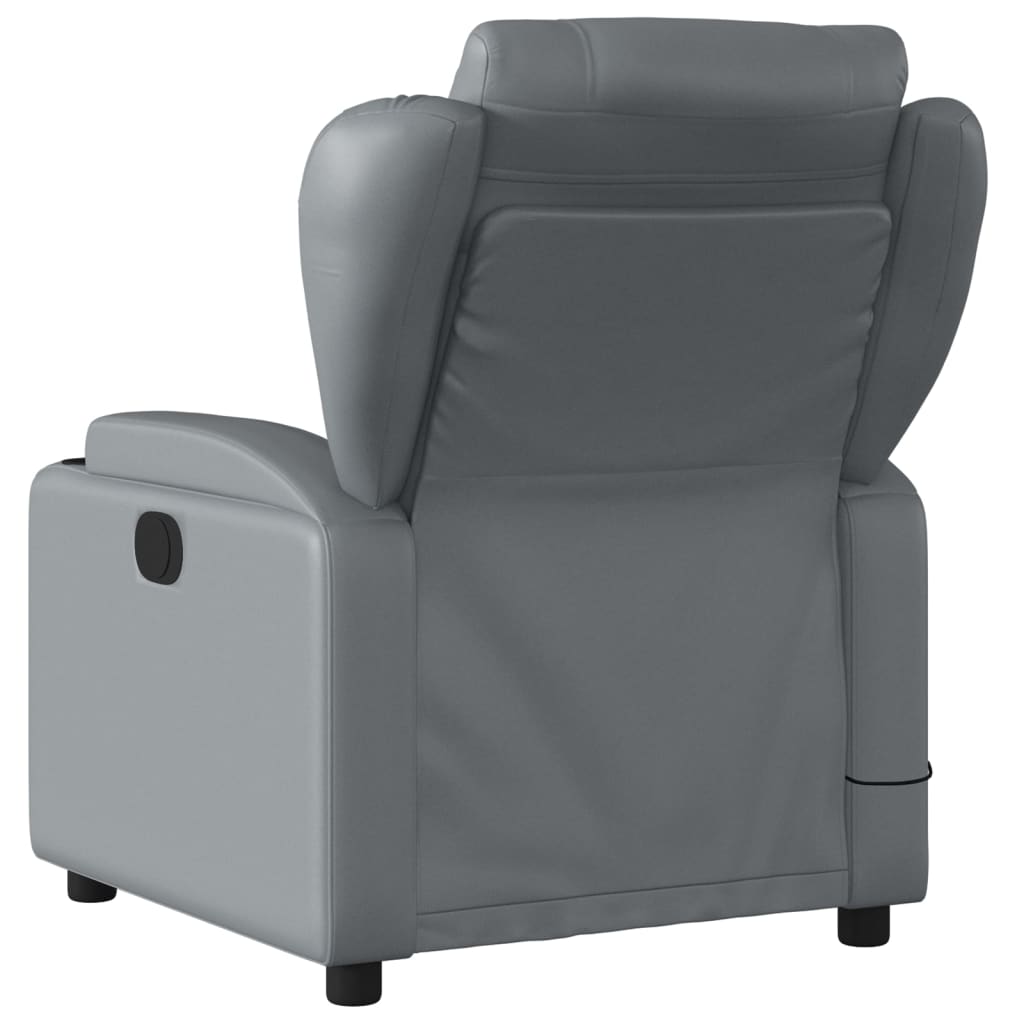 vidaXL Massage Recliner Chair Grey Faux Leather