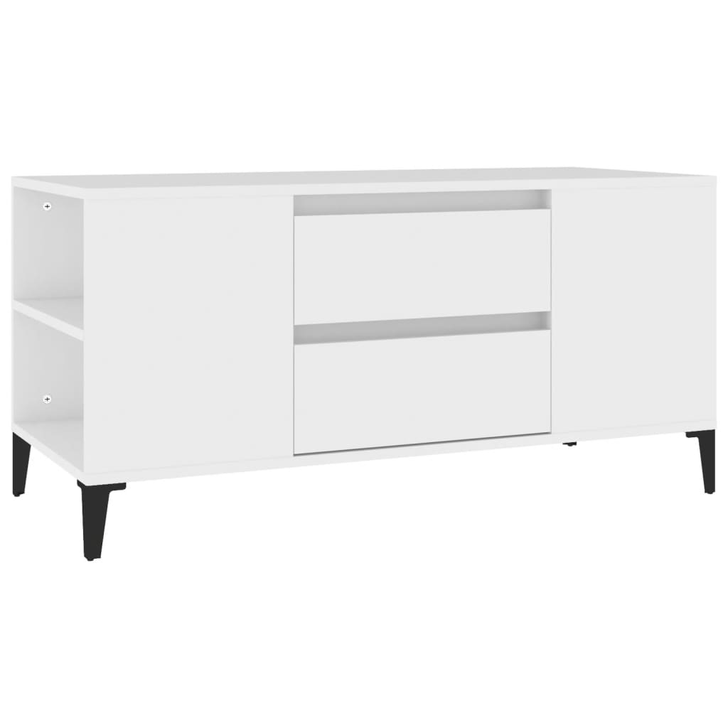 vidaXL TV Cabinet White 102x44.5x50 cm Engineered Wood