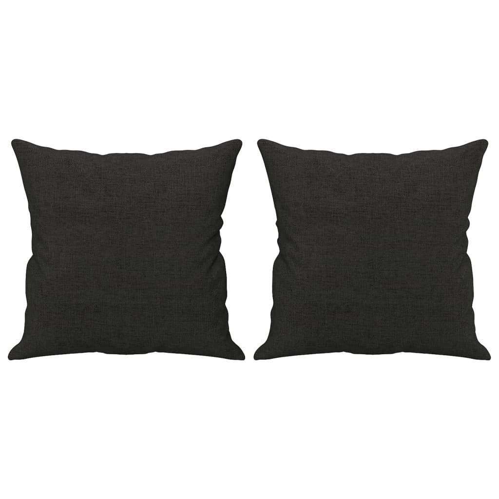 vidaXL 3 Piece Sofa Set with Pillows Black Fabric