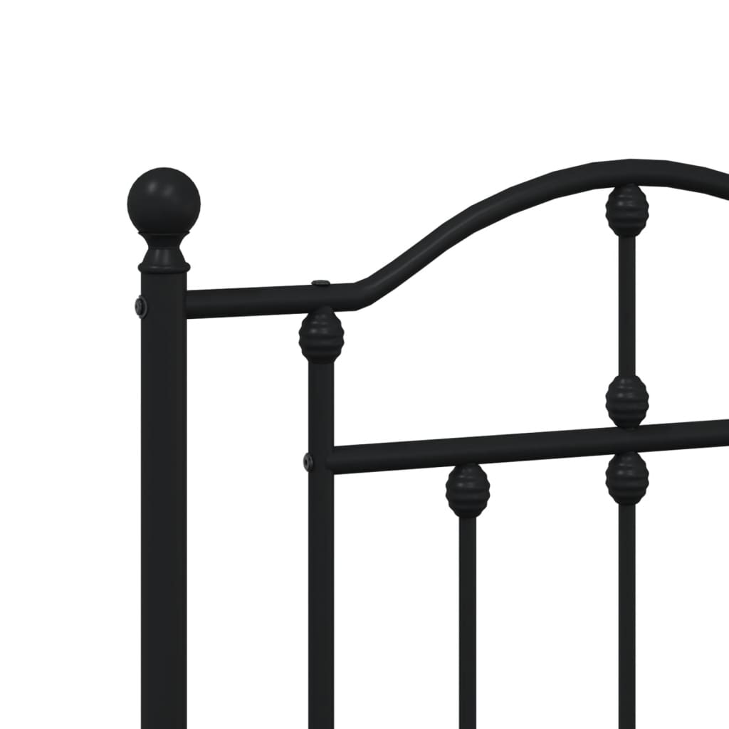 vidaXL Metal Headboard Black 150 cm